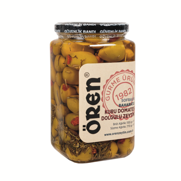 Kuru Domates Dolgulu Yeşil Zeytin